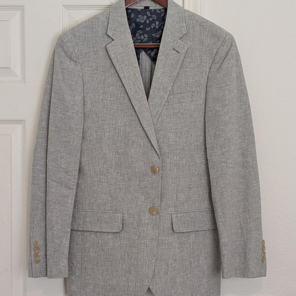 Jos. A. Bank Men's Grey Linen Tailored Blazer 38R